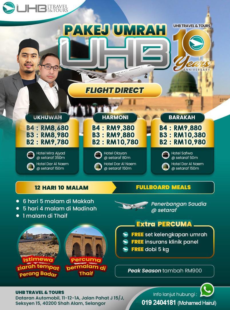 Pakej Umrah (Penerbangan Terus)